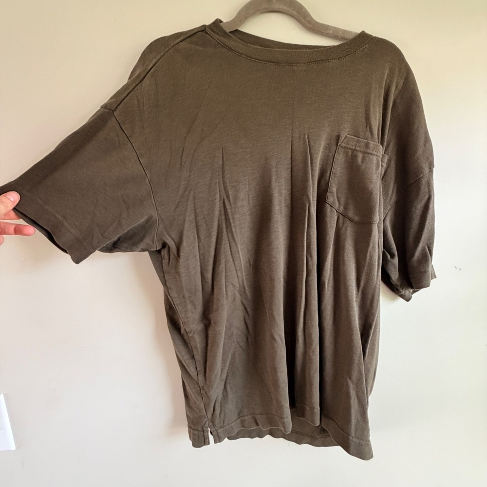 Banana Republic Pocket Tee Mens Large Brown Organic Cotton Minimalist Old Money